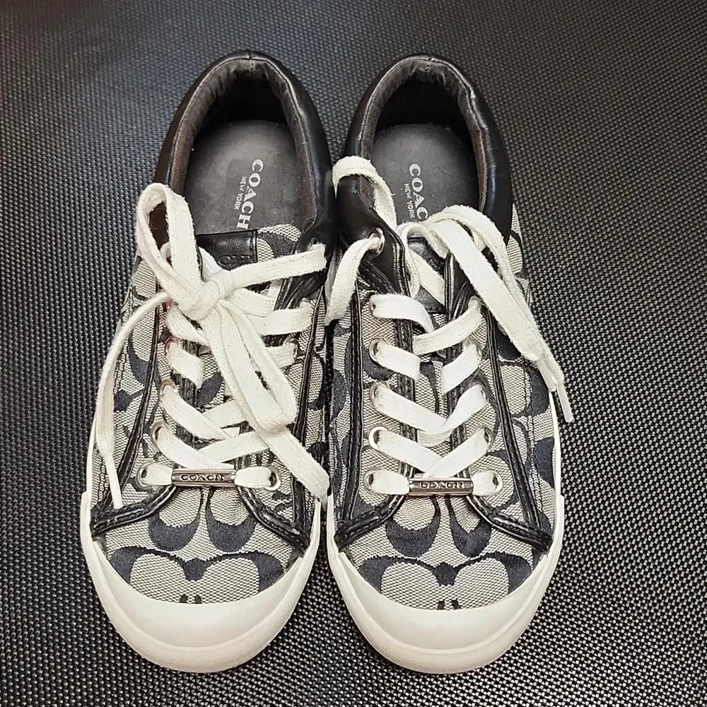 COACH NEW YORK Francesca Shoes Black/Grey Sz 6 B box #7
